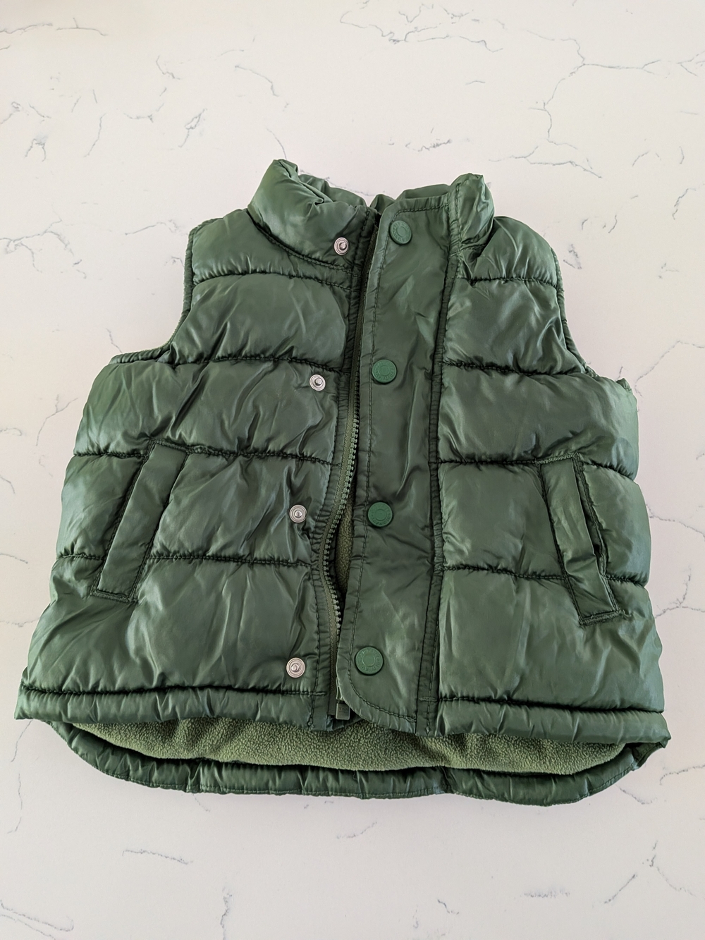 Old Navy Green Baby Fleece-Lined Puffer Vest